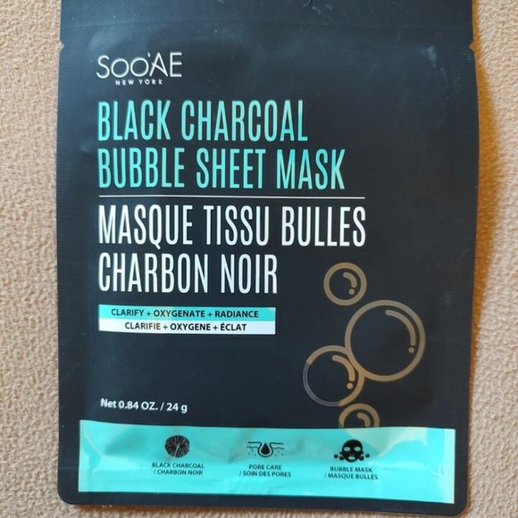Lot of 4 SooAE New York Facial Masks Tea Charcoal Kiwi Pearl Sparkling Bubble - Picture 4 of 11